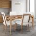 Gracie Oaks 5 Piece Dining Set In Almond Oak Wood/Upholstered in Brown | 29 H x 35 W x 55 D in | Wayfair C3892E198DBD440185AAD99370E8DFDB