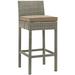 Breakwater Bay Havenside Home Bocabec Patio Wicker Rattan Bar Stool Wicker/Rattan in Gray/Brown | 39.5 H x 17.5 W x 18 D in | Wayfair