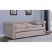 Willa Arlo™ Interiors Soraya Twin Solid Wood Daybed w/ Trundle Upholstered/Linen in Gray | 33 H x 43 W x 91 D in | Wayfair