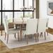 Gracie Oaks 7 Piece Oval Dining Set In Almond Oak Wood/Upholstered in Brown/Gray/White | 29 H x 43 W x 74 D in | Wayfair