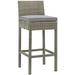 Breakwater Bay Havenside Home Bocabec Patio Wicker Rattan Bar Stool Wicker/Rattan in Gray | 39.5 H x 17.5 W x 18 D in | Wayfair