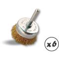 Brosses rotatives coupe sur tige Laiton dur - Quantité x 6 - ø 50 mm Coupe Laiton Dure