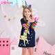 DXTON – robe de printemps licorne pour enfants vêtements en coton à paillettes manches longues