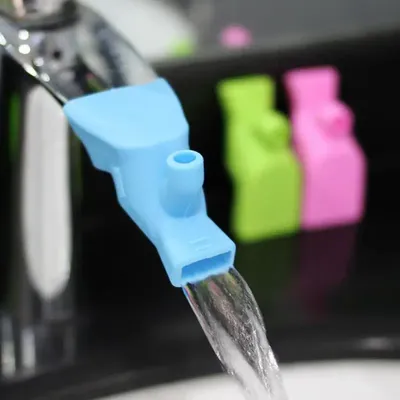 Extension de robinet d'eau en silicone à haute élasticité dispositif de lavage pour enfants