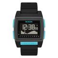 NIXON Base Tide Pro A1307 - All Black/Blue - 100M Water Resistant Men's Digital Surf Watch (42mm Watch Face, 24mm Pu/Rubber/Silicone Band) - Made with #Tide Recycled Ocean Plastics