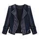 Leather Jacket Coat for Women Plus Size Large Women Zipper Leather Zip-Up Vintage Slim Lady Coat Moto Jacket Blouse Top Festival Gifts for Women Halloween Christmas Xmas Clothes Black