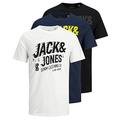 JACK & JONES Jack and Jones Men's Regular T-Shirt, Pack of 3, Regular fit mix 7, XXL