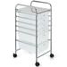 Costway 6 Drawers Rolling Storage Cart Organizer-Clear