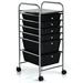 Costway 6 Drawers Rolling Storage Cart Organizer-Black