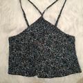 American Eagle Outfitters Tops | Flower Pattern Tank American Eagle | Color: Black/Blue | Size: Xs