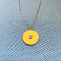 Kate Spade Jewelry | Kate Spade Fine Round Pendant Necklace | Color: Gold | Size: 17"+ 3" Extender; 7/8" Diam. Plate
