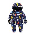 Baby Snowsuit Infant Hooded Romper Winter Jumpsuit Zipper Front (3-6 Months)