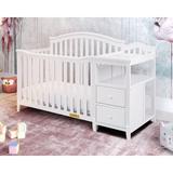 AFG Baby Furniture Kali 4-in-1 Convertible Crib & Changer w/ Toddler Guardrail Wood in Brown | 46 H x 73 W x 30 D in | Wayfair 4566G+016G