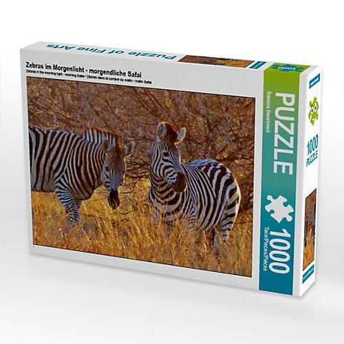 Puzzle Zebras im Morgenlicht - morgendliche Safai Foto-Puzzle Bild von Ramona Benahmed Puzzle