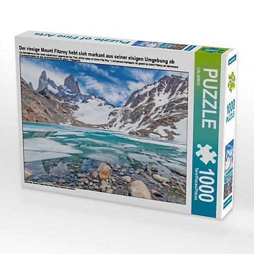 Puzzle Der riesige Mount Fitzroy hebt sich markant aus seiner eisigen Umgebung ab Foto-Puzzle Bild von CALVENDO Verlag Puzzle