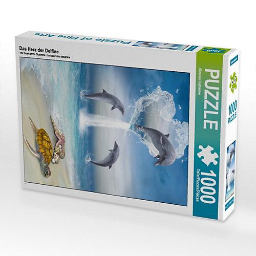 Puzzle CALVENDO Puzzle Das Herz der Delfine - 1000 Teile Foto-Puzzle glückliche Stunden Kinder