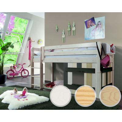 INFANSKIDS Hochbett mit Leiter II Kiefer natur lackiert / 117 cm Image