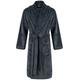 Walker Reid- Mens 49" or 124cm Long Luxury Thick 350GSM Soft Dark Grey Jacquard Check Fleece Shawl Collared Belt Bath Robe Dressing Gown House Coat XXL