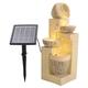 BTGGG Water Feature Outdoor Fountain Rockery Decoration Solar Powered Garden Ornament Fountain with LED Light, 16.5 x 16.5 x 49cm Size Fit for Garden, Garden Pond, Terrace, Pond, Balcony