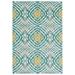 Arsene Abstract Ikat Print Rug, Teal Blue/Golden, 12in x 13ft - 9in Area Rug - Weave & Wander 652R3469TEL000H14