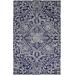 Natal Modern Minimalist Rug, Floral Geometric, Navy Blue, 5ft x 8ft Area Rug - Weave & Wander 869R8778NVY000E10
