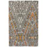 Binada Tufted Rug, Large Tribal Graphic, Tangerine Orange, 2ft x 3ft Accent Rug - Weave & Wander 723R8476TNG000P00