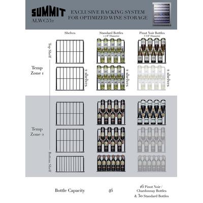 "24"" Wide Built-In Wine Cellar, ADA Compliant - Summit Appliance ALWC532"