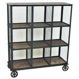 Industria Metal And Wood Bookcase Brown Metal - Crestview Collection CVFZR1004