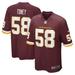 Men's Nike Shaka Toney Burgundy Washington Football Team Game Jersey