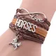 Infinity love horse – bracelet à breloques en cuir tressé pour femme bracelets et bracelets faits à