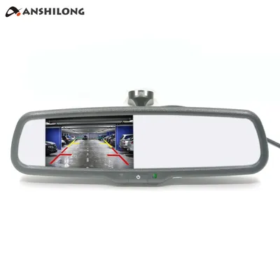 ANSHILONG – moniteur intérieur de voiture LCD TFT 4.3 pouces miroir de vue arrière de