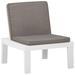 vidaXL Patio Lounge Chair with Cushion Plastic White