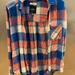 American Eagle Outfitters Tops | American Eagle Blue And Pink Flannel Shirt | Color: Blue/Pink | Size: S