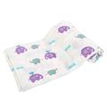 Muslin Baby Bamboo Cotton Double Gauze Bath Towel, Baby Swaddling Blanket, Super Soft Absorbent Blanket-Purple Elephant_120*120