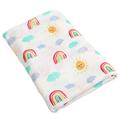 Baby Muslin Gauze Wrap Baby Bath Towel Bamboo Fiber Baby Swaddle Towel Newborn Cartoon Blanket Blanket-Rainbow_120*120Cm