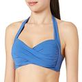 Seafolly Women's Twist Soft Cup Halter Bikini Top, Marina Blue, 3 UK