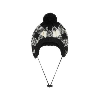 Frisco Plaid Dog & Cat Knitted Hat, White Buffalo Plaid, Medium/Large