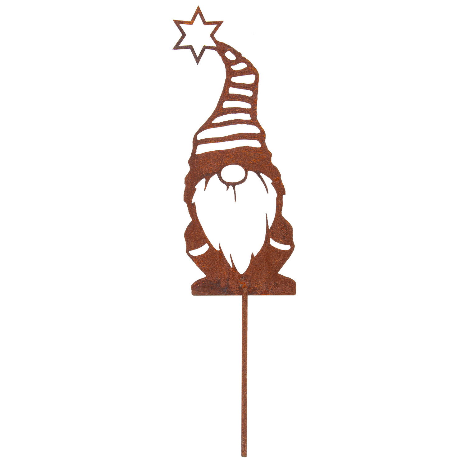 Lutin en métal rouillé, marron, 25 cm