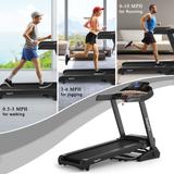 3.75HP Electric Folding Treadmill with Auto Incline 12 Program APP Control - 65" x 28.5'' x 50'' (L X W X H)