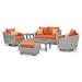 Cannes 6 Piece Sunbrella Outdoor Patio Love & Motion Club Set