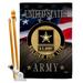 Angeleno Heritage Us Army Soldier For Life 2-Sided Polyester 2'3 x 3'3 ft House Flag Set in Black | 40 H x 28 W in | Wayfair