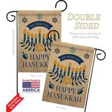 Angeleno Heritage Happy Hanukkah 2-Sided Polyester Blend 18.5 x 13 in. Flag Set in Blue/Yellow | 18.5 H x 13 W in | Wayfair