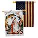 Angeleno Heritage 2-Sided Polyester 40 x 28 in. House Flag in Blue/Brown/Green | 40 H x 28 W in | Wayfair AH-FY-HP-137456-IP-BOAA-D-US21-AH