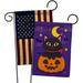 Angeleno Heritage Halloween Kitty 2-Sided Polyester 19 x 13 in. Garden Flag in Indigo/Orange | 18.5 H x 13 W in | Wayfair