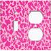 WorldAcc Leopard Print 2-Gang Toggle Light Switch/Duplex Outlet Combination Wall Plate in Pink | 4.5 H x 4.56 W x 0.15 D in | Wayfair F-TO2-LEO001