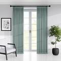 The Tailor's Bed 100% Cotton Gingham Room Darkening Pinch Pleat Single Curtain Panel 100% Cotton in Green/Blue | 84 H in | Wayfair