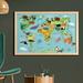 East Urban Home Ambesonne Wanderlust Wall Art w/ Frame, Animal Map Of The World For Cartoon Mountains Forests | Wayfair