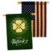Breeze Decor Gold Shamrock 2-Sided Polyester 40 x 28 in. House Flag in Green/Yellow | 40 H x 28 W in | Wayfair BD-SA-HP-102061-IP-BOAA-D-US21-BD