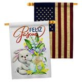Ornament Collection Easter Rabbit 2-Sided Polyester 3'3 x 2'3 ft. House Flag in Green/White | 40 H x 28 W in | Wayfair