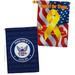 Breeze Decor Decorative House Decoration Yard Banner 2-Sided Polyester 40 x 28 in. House Flag in Blue/Red/Yellow | 40 H x 28 W in | Wayfair